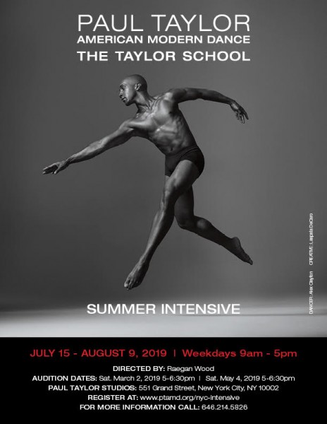 Paul Taylor Summer Intensive Flyer, ft. PTDC Member Alex Clayton