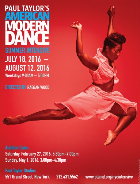 Paul Taylor Summer Intensive Auditions Sat 2/27 & Sun 5/1