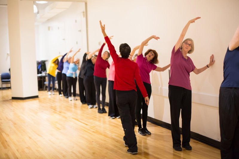 DVP's artistic director, Naomi Goldberg Haas, instructing Basic Fitness