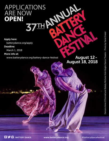 Battery Dance Festival 2018 Apply Poster