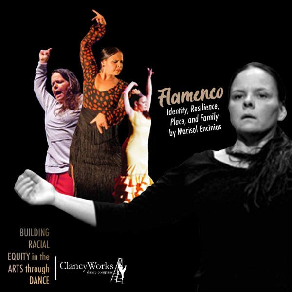 Session faciliator Marisol Encinias in multiple appearances that show her performing flamenco