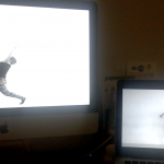 picture of videos being projected in two screens