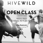 Black and white image, 4 dancers are jumping with their backs facing the camera