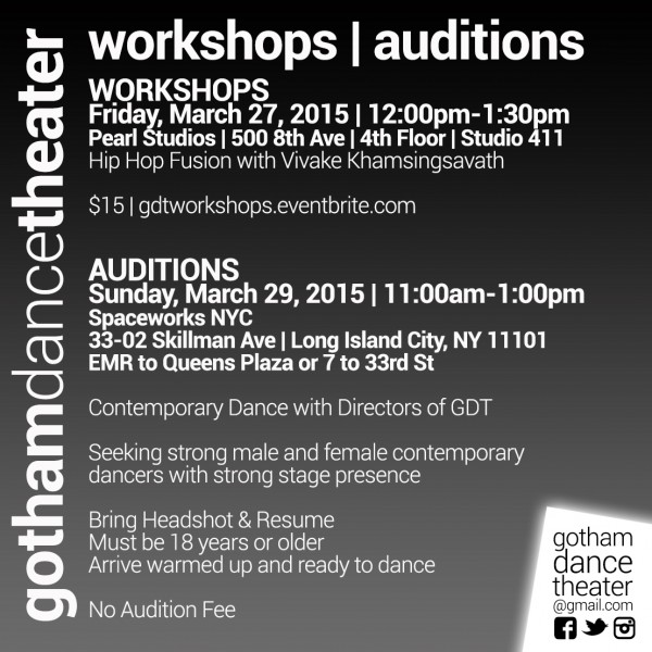 Gotham Dance Theater Workshops | Auditions