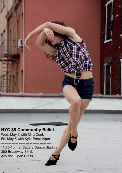 $5 Ballet classes May 3rd and 5th