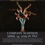 Two male and two female dancers intertwined in a geometric shape on stage