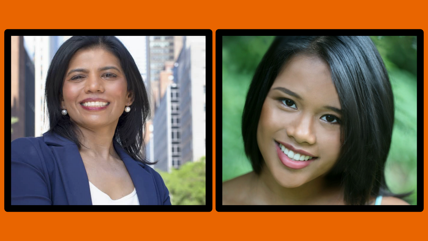 Headshots of Reshma Patel and Karesia Batan, both smiling