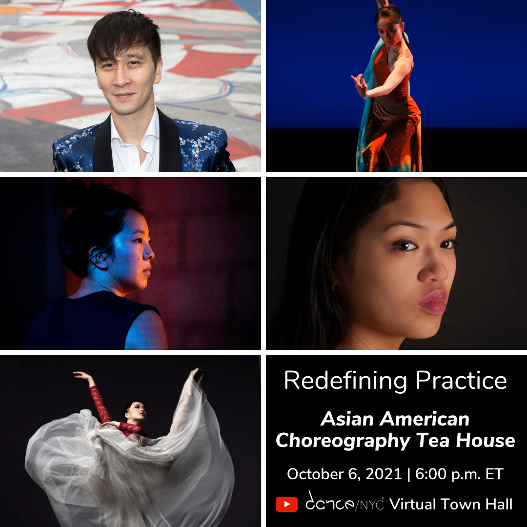 Graphic by Dance/NYC. Top left: Phil Chan by Eli Schmidt. Top right: Nai-Ni Chen by Carol Rosegg. Middle left: Annie Heath by Cameron Kelley McLeod. Middle right: Keerati Jinakunwiphat by Carrie Schneider. Bottom Left: Zhongjing Fang by Rod Brayman. Images courtesy the artists. 